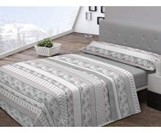 Pierre Cardin Juego sábanas coralina IZAL 105 cm. Gris, 100Percent_poliéster, Cama de 105