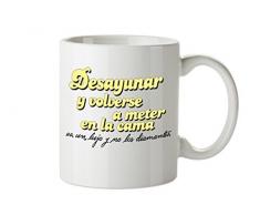 Planeta Gifts La Vecina Rubia Taza Mug Desayunar, ColecciÃ³n TanTanFan, CerÃ¡mica, Blanco, 8x10x10 cm