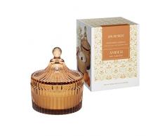 Vela perfumada Spa Retreat en cristal decorativo marrÃ³n, fragancia: Ã¡mbar y tuberosa, tamaÃ±o: 12 x 10 cm, 150 gr