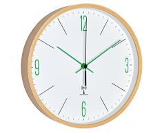 TFA Dostmann Reloj de Pared, Madera, Blanco/Verde, 25.5 x 4.5 x 25.5 cm