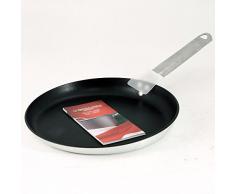 Agnelli Ollas Crepes Crepes Pan, de Aluminio, con Mango Tubular de Acero Inoxidable, Plata