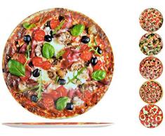 Home Plato de pizza de melamina redondo, modelo surtido, 33 cm, 1 unidad