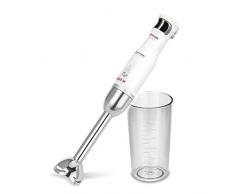 MPM MBL-27 Batidora de Mano Desmontable, Brazo de Acero Inoxidable, FunciÃ³n Soft Touch, Vaso 600 ml 500W, Blanco