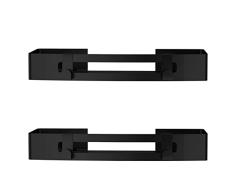 Estante de pared cuadrado negro de acero inoxidable 262 de aluminio (paquete de 2)