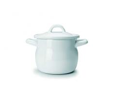 Ibili 902812 Olla BOMBADA con Tapa Blanca 12 CM, Stainless Steel
