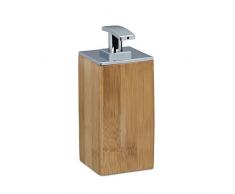 Relaxdays Seifenspender Bambus, nachfüllbar, eckig, HxBxT: 17 x 7 x 7 cm, Lotionspender, 225 ML, Holz, Natur Dispensador de Jabón, Bambú, Marrón, 7 x 7 x 17 cm