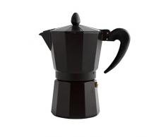 Quid Cafetera Italiana, Acero Inoxidable, Negro, 3 Tazas