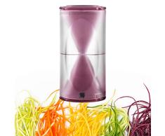 Levivo Espiralizador de Mano, Cortador, Rallador Todo en Uno, con Cuchillas Intercambiables de Acero Inoxidable para Espaguetis de Verduras y Cortar en Juliana, Patatas, Calabacines y Más, Rojo