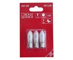 3 verdes diodos 0.24 W 2-unidades Konstsmide bombilla LED para patio 24 V 3 azules E10 rosca 5686-420