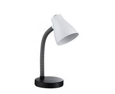 Action Reyk 857101100000 - Flexo (1 bombilla E27, 15 W, 230 V, altura de 35 cm, diámetro de 14 cm, con interruptor), color negro