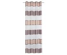 Home Fashion Cortina Rayas horizontales, poliÃ©ster, Capuchino, 145Â x 140Â cm