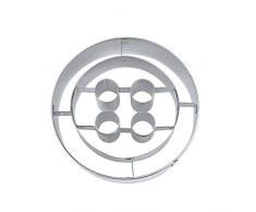 StaedterÂ âÂ BotÃ³n de Forma Cortador de Galletas, Plata, Acero Inoxidable, Plateado, 5 cm