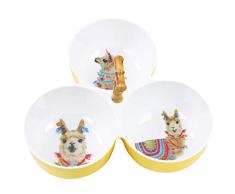 Les Jardins de la Comtesse - Set de 3 Tazones en Melamina Pura - Llamas - 11,5 cm - Amarillo y Verde - Tallo de BambÃº - Set Aperitivo de la ColecciÃ³n Vajilla Irrompible MelARTmine