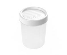 TATAY 1160501 Caja de almacenamiento con tornillos de bloqueo de la Ronda de 0,4 L de plástico blanco 8,5 x 8,5 x 11,5 cm