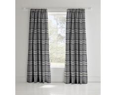 Catherine Lansfield Kelso - Cortinas (167,6 x 182,8Â cm, algodÃ³n), diseÃ±o de Cuadros, Color Gris