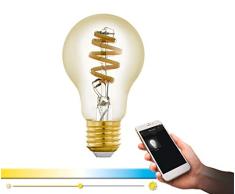 EGLO connect LED E27 lámpara, Smart Home Vintage Bombilla ámbar, espiral LED 5,5 W , equivalente a 35 W , 400 lúmenes, E27 LED regulable, temperatura ajustable, bombilla LED A60, Diámetro 6 cm