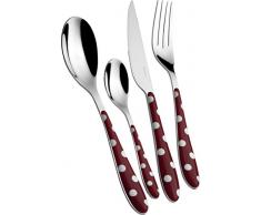 Bugatti PSRG - 014F50, diseño de Lunares, 24 Teilig, de Acero Inoxidable, Rojo Reloj, 22 x 8 x 30 cm