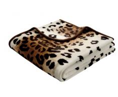 biederlack 137069 - Manta, 150 x 200 cm, 85% poliacrílico y 15% poliéster, diseño de Leopardo