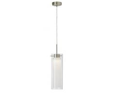 Briloner Leuchten LED lámpara de techo colgante, 1-focos, 5 W Matt-níquel con doble cristal 4258-012