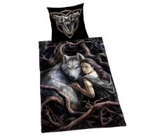 Herding Juego de Cama de Anne Stokes, algodÃ³n, Negro, 200Â x 135Â cm