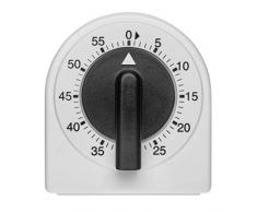 TFA Dostmann Reloj analÃ³gico de cocina, 38.1041, ajustable hasta 60 minutos, mecÃ¡nico, sin pilas, negro y blanco
