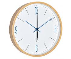 TFA Dostmann Reloj de Pared, Madera, Blanco/Azul, 25.5 x 4.5 x 25.5 cm