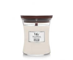 WoodWick Hourglass Vela Aromática en Tarro Mediano, Blanco (White Teak), 275g