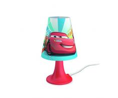Philips Disney Cars - Lámpara de mesa portátil, luz blanca cálida, bombilla LED de 2.3 W, color rojo