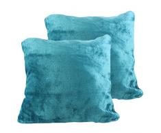 Amago Funda de Cojín, Set de 2, Sensación de Cachemira, 50 x 50 cm, Azul Petróleo, 40132-54-A2