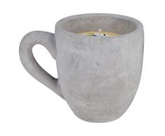 Importacion Vela Taza, Blanco y Gris Surtido, 15 x 15 x 16,5