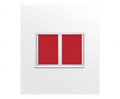 Soleil docre Par de Mini visillos 60x90 cm Panama Rojo