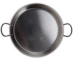 La Valenciana - Paellera (24 cm, Acero Inoxidable 18/10), Color Negro, Acero Inoxidable, Negro, 34 cm