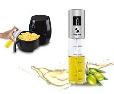 BEPER C102SPE001 Pulverizador Aceite con Botella de Acero Inoxidable, Vidrio graduado - Aceitera Spray, Pulverizador de Aceite para Freidora de Aire