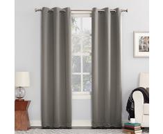 Sun Zero Easton - Panel de Cortina Opaca con Ojales de Ahorro de energÃ­a, 40 x 108 Pulgadas, Color Gris