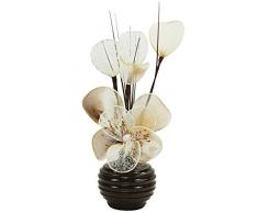 Flourish Decoración Jarrones Flores Artificiales Decorativas Crema Marrón, Café, 32cm