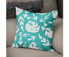 BonaMaison Fundas para CojÃ­nes, Turquesa y Blanco Funda de Almohada Silla Oficina Cama Decorativa Moderna DecoraciÃ³n del Hogar HabitaciÃ³n, 43x43 Cm - DiseÃ±ado y Fabricado en TurquÃ­a