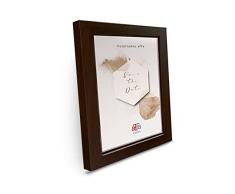 aFFa frames, Hekla - Marco de fotos (MDF, fÃ¡cil de limpiar, rectangular, con parte frontal de cristal acrÃ­lico, wenguÃ©, 13 x 18 cm)
