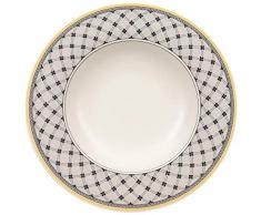 Villeroy & Boch Audun Promenade Plato hondo, 24 cm, Porcelana Premium, Blanco/Gris/Amarillo