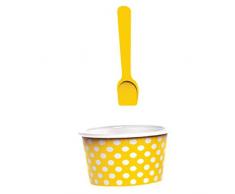 zakdesigns 1752Â âÂ 660Â Helado con Cuchara, diseÃ±o Dotty, melamina, Amarillo/Blanco, 8Â x 8Â x 9Â cm