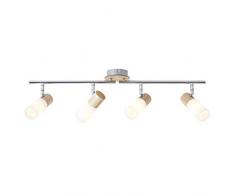 LÃ¡mpara BRILLANTE Babsan spot tube 4 fl. Luz de madera/blanco |Â 4x C35, E14, 3.5W, adecuado para lÃ¡mparas de velas (no incluidas) |Â Escala A ++ a E |Â Cabezas giratorias/brazos giratorios