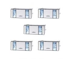 COMPACTOR Lote de 5 Cajas de Almacenaje Al VacÃ­o, Talla XXL, 210 l, Blanco Life, RAN8821