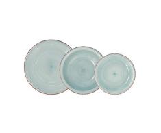 Quid Vita Aqua Vajilla Cerámica 18 Piezas - 6 Personas Azul