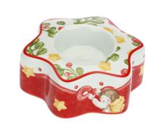 Thun - Porta Tealight Sweet Christmas en Forma de Estrella - Porcelana - LÃnea Sweet Christmas - Living, Decoración de la casa - 13,5 x 12,5 x 7 cm