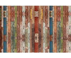 VINILIKO Industrial Wood Alfombra de Vinilo, Multicolor, 133x200