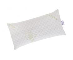 Todocama - Almohada viscoelástica Aloe Vera con Copos 100% viscoelásticos. Tejido Strech Aloe Vera. Termoregulable. Firmeza Media - Alta. Fabricado en España. (80 cm)