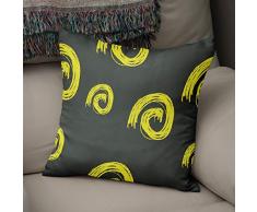 BonaMaison Fundas para CojÃ­nes, Amarillo neÃ³n y Humo Funda de Almohada Silla Oficina Cama Decorativa Moderna DecoraciÃ³n del Hogar HabitaciÃ³n, 43x43 Cm - DiseÃ±ado y Fabricado en TurquÃ­a