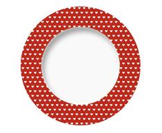 Excelsa Enjoy Plato Llano CorazÃ³n, Porcelana, Rojo, 27Â x 27Â x 1.5Â cm