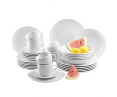 Domestic Barca 921345 - Vajilla de 6 Servicios (30 Piezas), Color Blanco