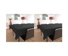 Soleil docre Mantel Antimanchas Rectangular 140x300 cm Alix Negro & Mantel Antimanchas Rectangular 140x240 cm Alix Negro