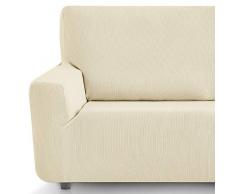 Eiffel Textile - Fundas Sofa elasticas. Pack 2 Fundas para Sofas Adaptable. Cubre Sillon 1 Plaza Sofa Elastico. Protector Modelo Rustica. Marfil Set 2 Unidades 1+1 Plaza (70-110 cm)